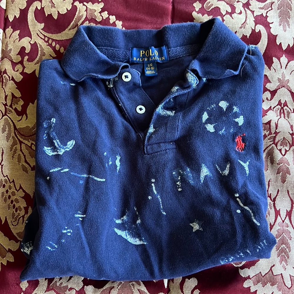 Polo Ralph Lauren kids nautical graphic polo top vintage and unworn